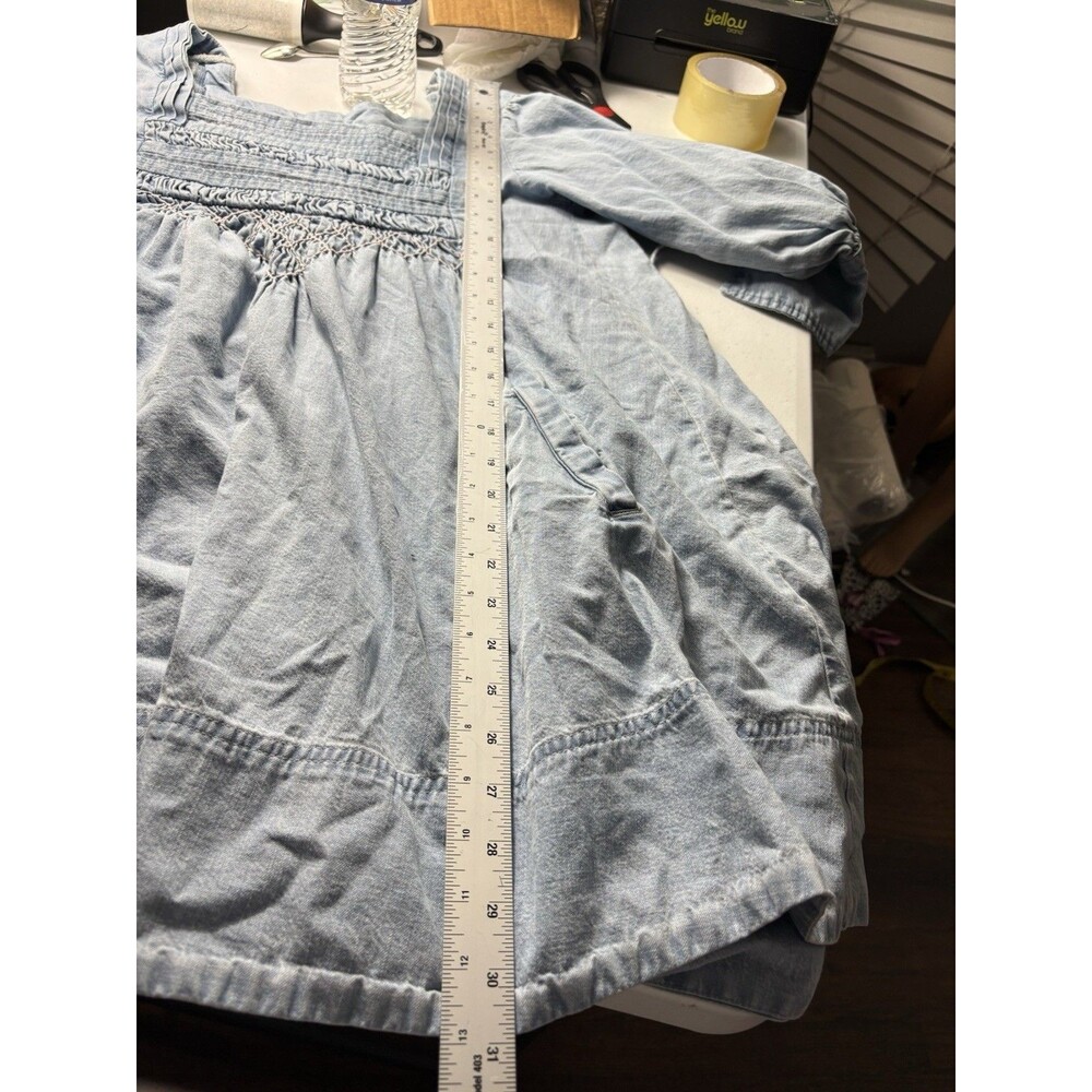 Free People Sonora Denim Cotton Mini Dress in Light Blue  XS - Picture 4 of 15